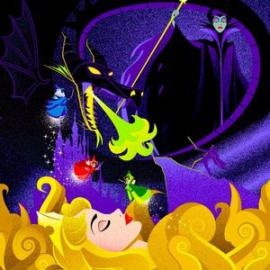 Tooniforms Sleeping beauty & Maleficent scrub top